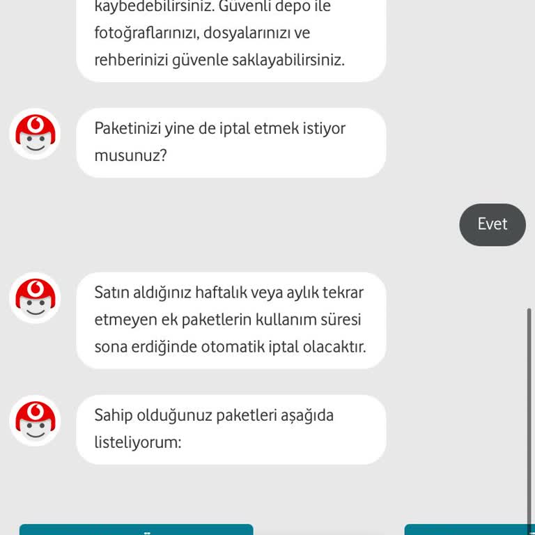 Vodafone Güvenli Depo Ek Paketini İptal Edemiyorum!
