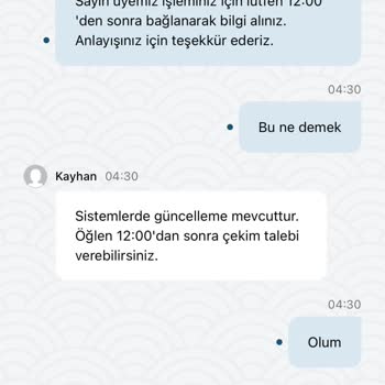 Çekim İşleminde Red Ve Müşteriyle Yetersiz İletişim