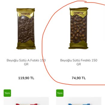 Tatbak Çikolatalarında Gramaj Fiyat Farkı Tüketiciyi Yanıltıyor