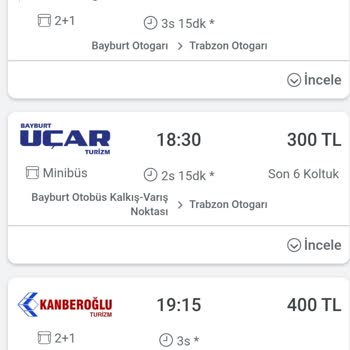 Bayburt Ankara Otobüs Fiyatları Ve Yol Süresi Mağduriyeti