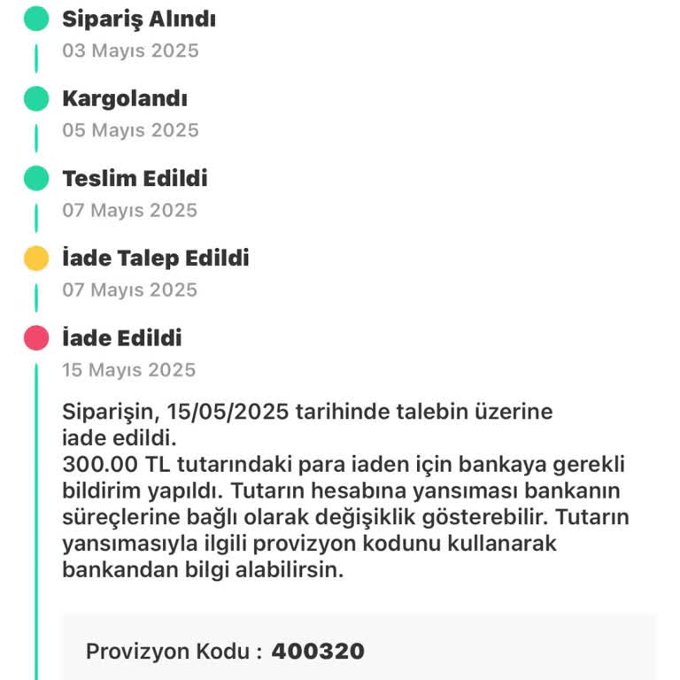Yanlış Ürün Gönderimi Ve Eksik İade Mağduriyeti