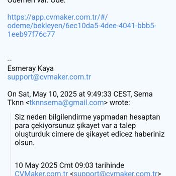 CV Uygulamasından İzinsiz Para Çekildi, Mağduriyet Yaşadım