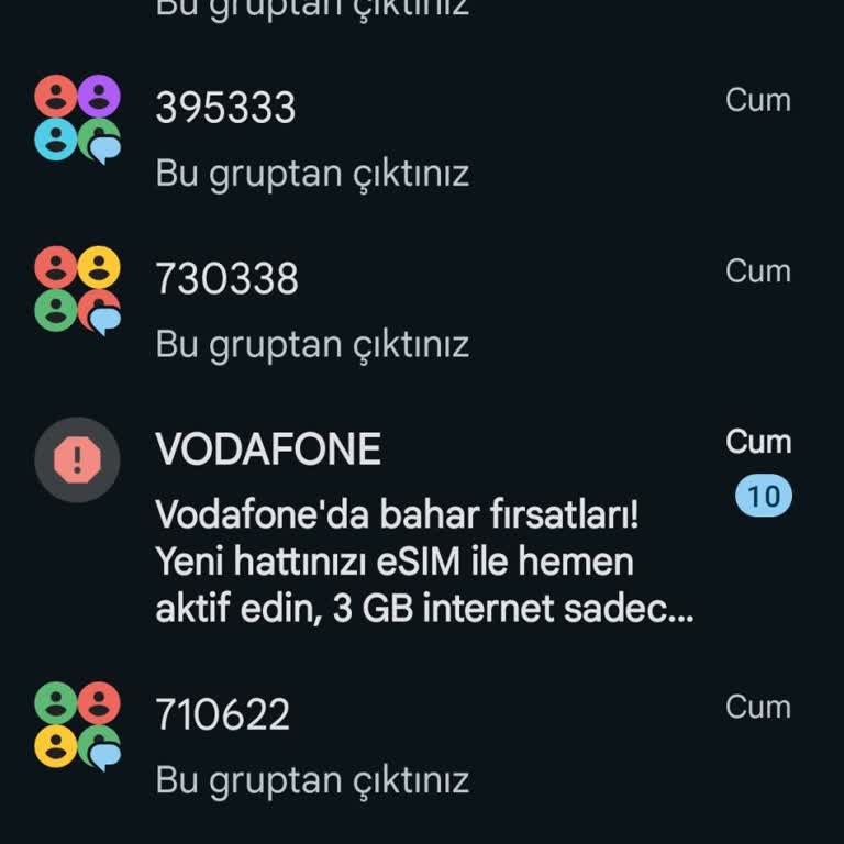 İzinsiz SMS Gruplarından Gelen Toplu Mesajlarla Rahatsız Ediliyorum