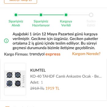 Kazandığım Kuponla Aldığım Ürün Teslim Edilmeden İade Edildi
