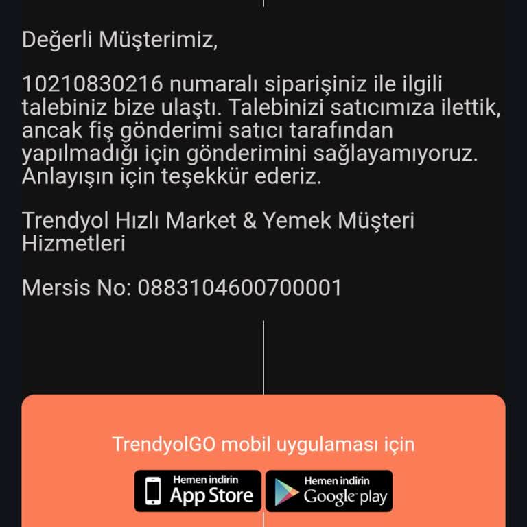Eksik Ürün Ve Fiş Gönderilmemesi Mağduriyeti