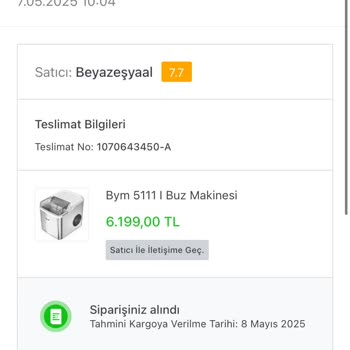 Teslim Edilmeyen Buz Makinesi Siparişi Ve Yanıltıcı Teslimat Bilgisi