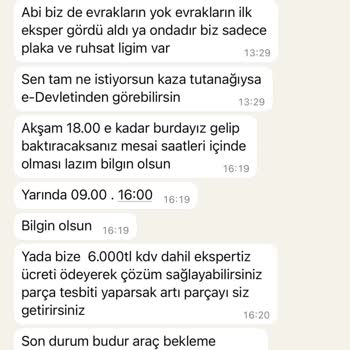 Anadolu Sigorta Ve Ekspertiz İşbirliğinde Servis Mağduriyeti