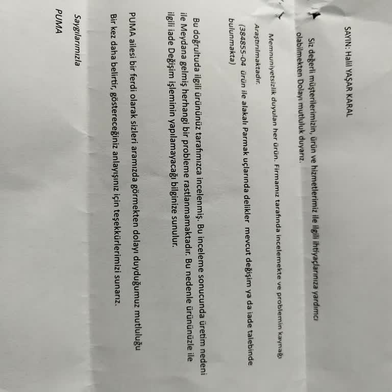 Puma Ayakkabının Tabanı Kısa Sürede Parçalandı, İncelemede Sorun Bulunmadı
