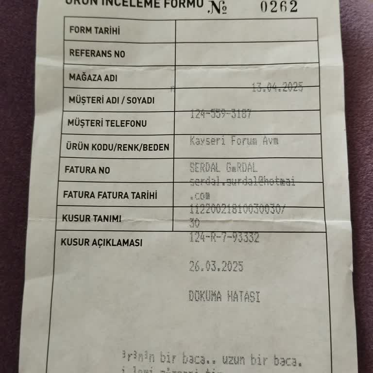 Farklı Paça Boylu Pantolon İçin Ret Kararı Ve Bilgilendirme Yapılmaması