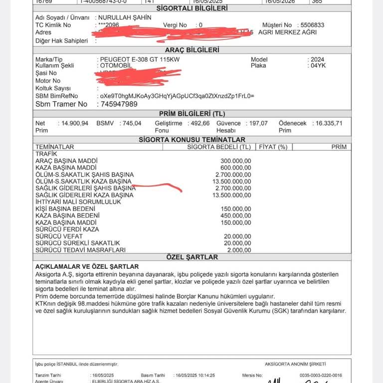 Eminevim Ağrı Şubesinin İzinsiz Ve Yüksek Fiyatlı Sigorta İşlemi Mağduriyeti