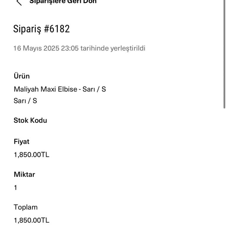 Sipariş İptali Talebim Anında Reddedildi