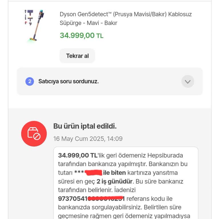Satın Aldığım Ürün Stok Bitti Diye Bilgim Olmadan İptal Edildi