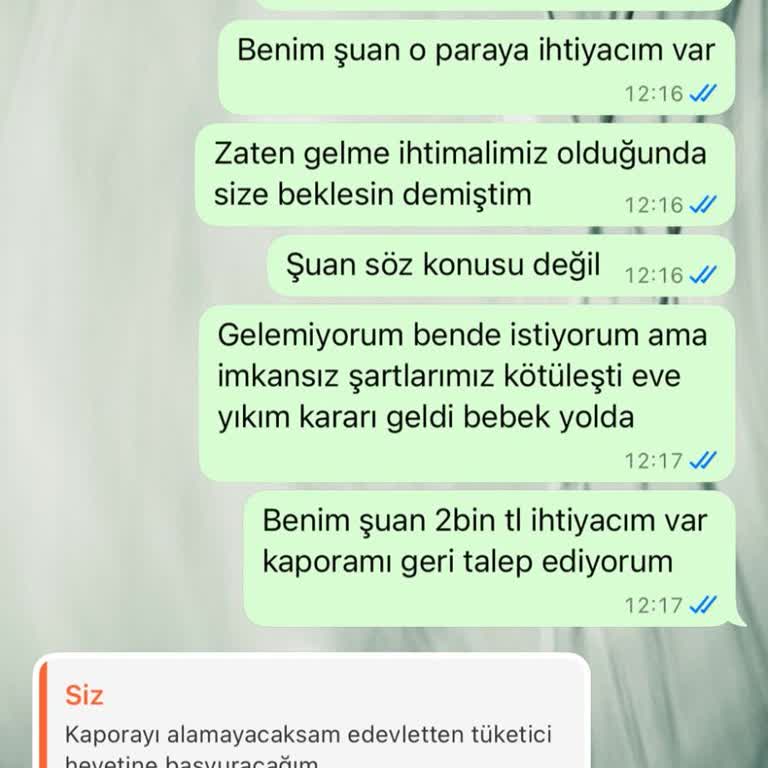 Kaporamı İade Etmiyorlar, Çözüm Sunulmuyor