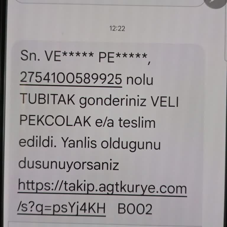 Teslim Edilmeyen Elektronik Mühür İçin Yanlış Teslimat Mesajı