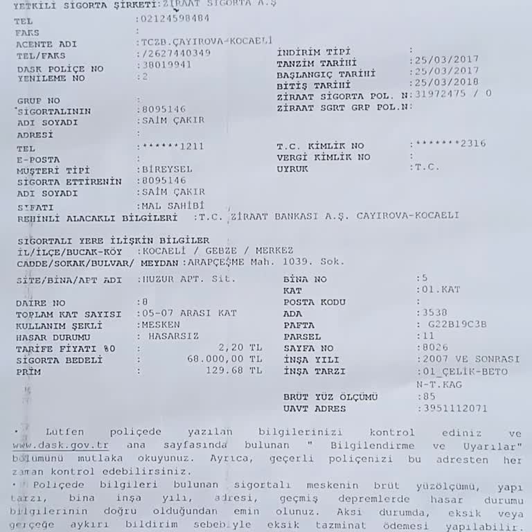 85 Metrekare Dairem İçin DASK Onayı Alamıyorum