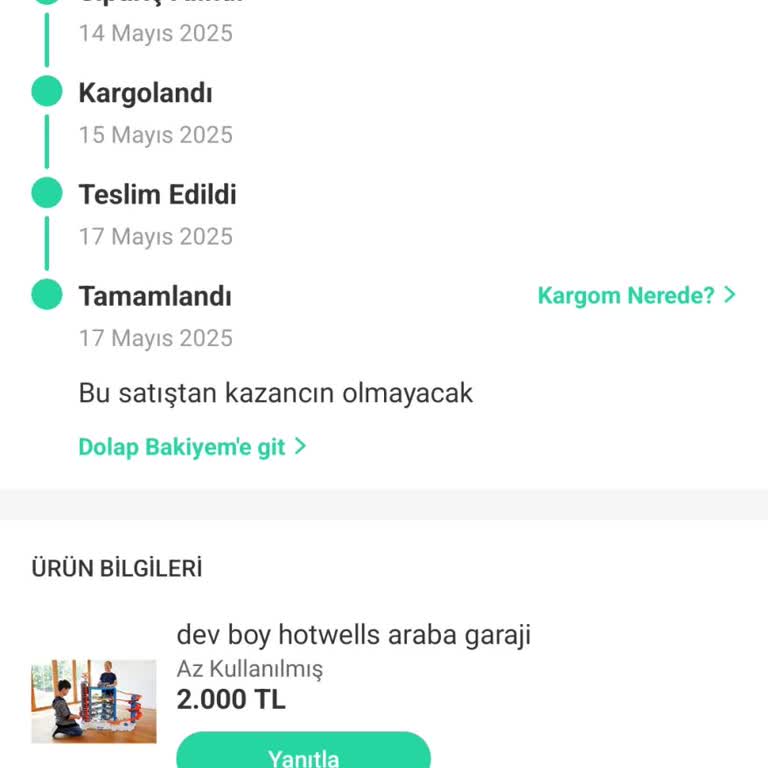 Satış Sonrası Kazancım Hesabıma Aktarılmadı