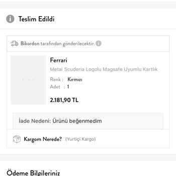 Beymen'den İade Edilen Ürünün Ücretinin Geri Ödenmemesi