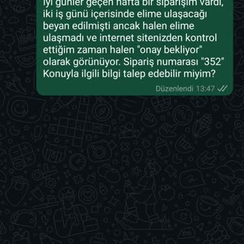 Sipariş Ettiğim Motor Parçaları Uzun Süredir Teslim Edilmedi