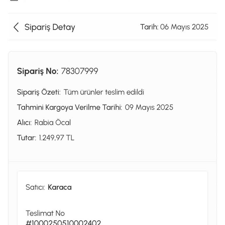 Teslim Edilmeyen Sipariş Ve Yetersiz Kargo Bilgilendirmesi