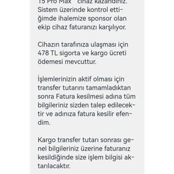 Sahte Çekilişle Kişisel Bilgilerimin Kullanılması Ve Haksız Para Talepleri Hakkında Şikayetim
