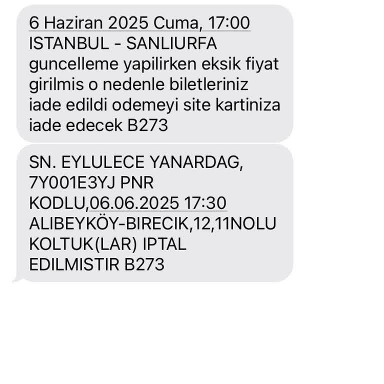 Bayram Öncesi Bilet İptaliyle Mağduriyet Yaşadım