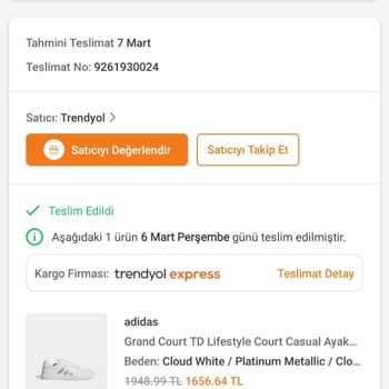 Trendyol'dan Alınan Adidas Ayakkabının 1 Ayda Dağılması Ve İade Talebi
