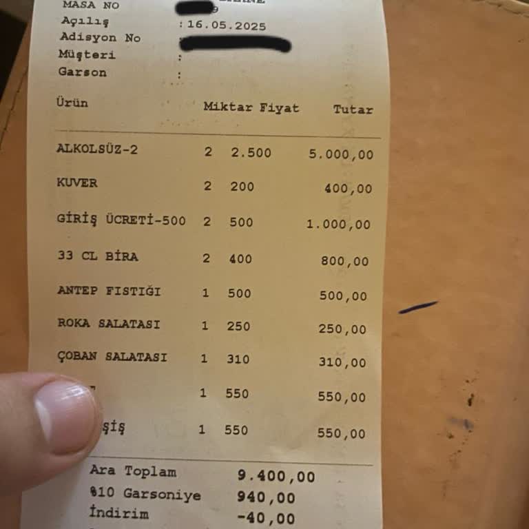 Beklenmedik Yüksek Hesap Ve Zorunlu Ürünler