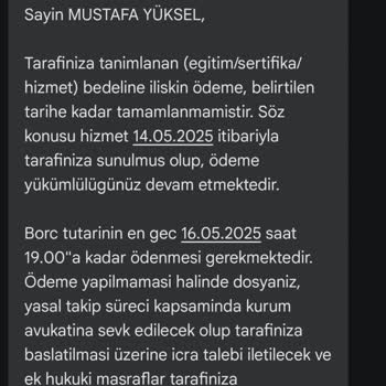 İstenmeyen Sertifika Ve Ödeme Talebiyle Karşılaştım