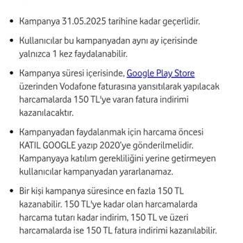 Google Play Kampanyasında Belirtilen 150 TL İndirim Uygulanmadı