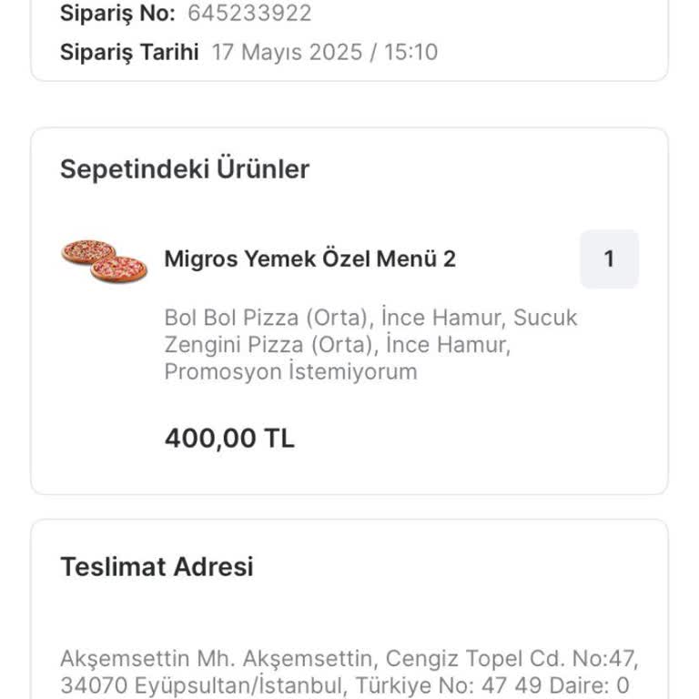 Pizza Siparişim 1 Saati Geçti, Hala Teslim Edilmedi