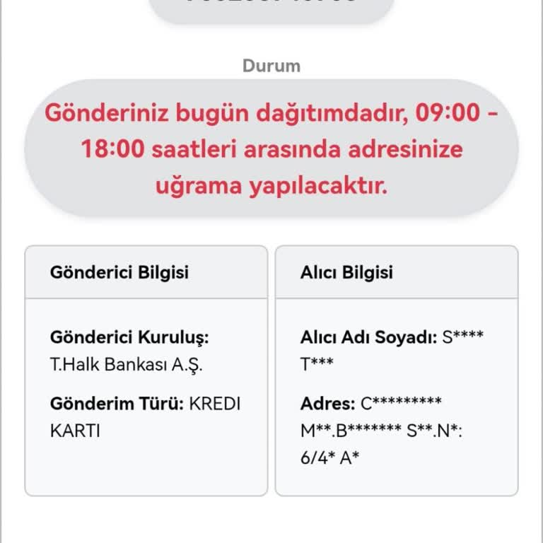 Kredi Kartım Dağıtıma Çıktı Ama Teslim Edilmedi Ve Bilgilendirilmedim