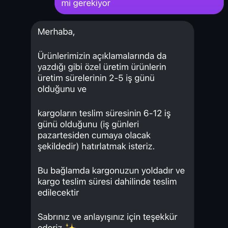 Satın Aldığım Elbiseler Özel Üretim Değil Ve Teslimat Gecikti