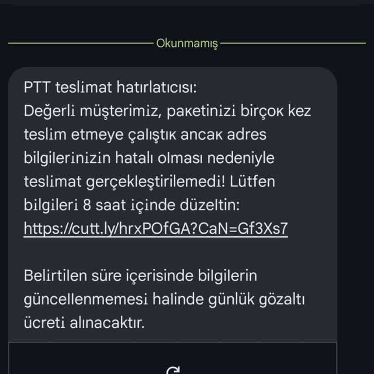 Şüpheli PTT Mesajlarıyla İlgili Endişemi Paylaşmak İstiyorum