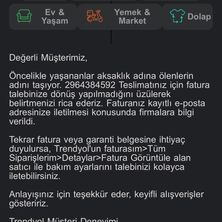 Faturasız Ürün Satışı Ve Yetersiz Müşteri Desteğiyle Mağduriyet Yaşadım