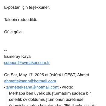 Haberim Olmadan Üyelik Ücreti Çekildi Mağduriyet Yaşadım