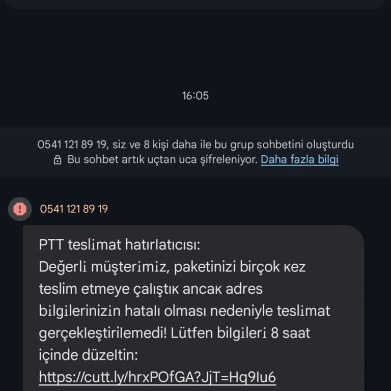 PTT Adına Gönderilen Linkle Mağduriyet Yaşadım