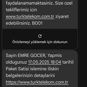 Vaat Edilen 10GB Hediye Paketi Tanımlanmadı