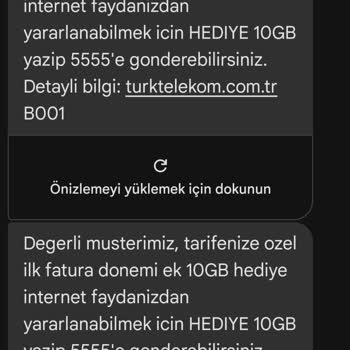 Vaat Edilen 10GB Hediye Paketi Tanımlanmadı