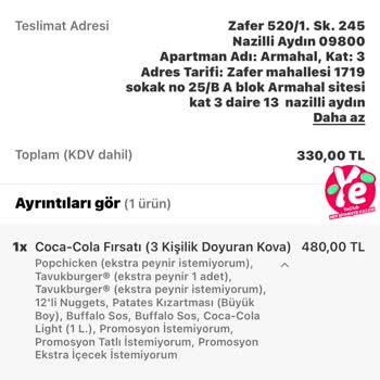 Eksik Ürün Ve Yanlış Soslarla Yaşanan Mağduriyet