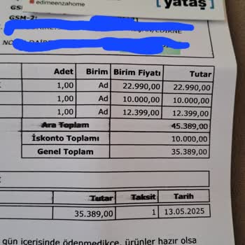Yatak Değişimi Vaadi Yerine Getirilmedi Müşteri Mağdur Edildi