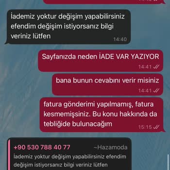 İade Talebimin Reddedilmesi Ve Fatura Gönderilmemesi