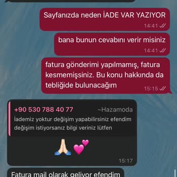 İade Talebimin Reddedilmesi Ve Fatura Gönderilmemesi
