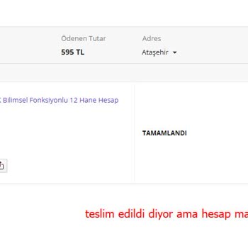 Sipariş Teslim Edilmedi Param İade Edilmiyor Mağdurum
