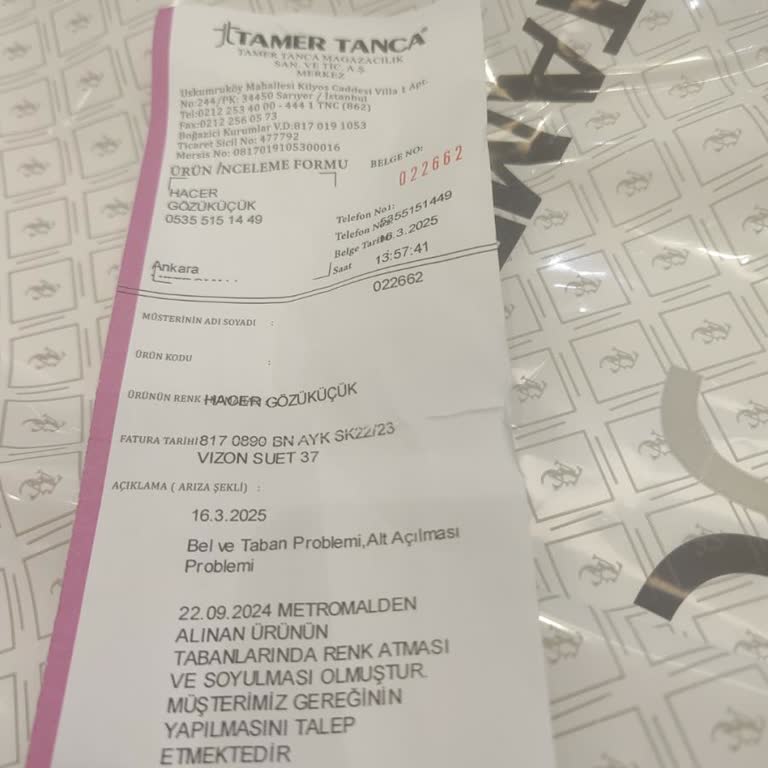 Ayakkabı Tabanı Sorunu Ve Yetersiz Müşteri Hizmeti