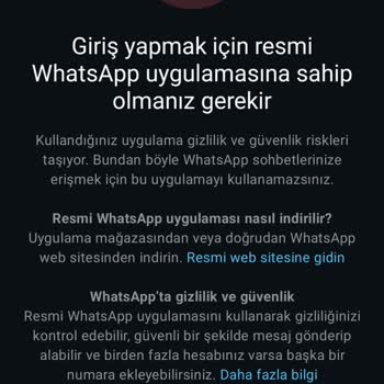WhatsApp Giriş Sorununun Çözülememesi Ve Destek Talebi