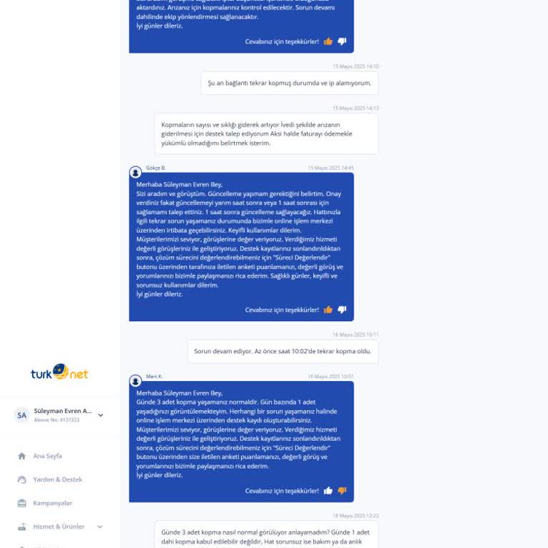 TurkNetin Sık Sık Yaşanan Sinyal Kesintilerine Çözüm Bulmaması Ve Hizmette Aksaklık