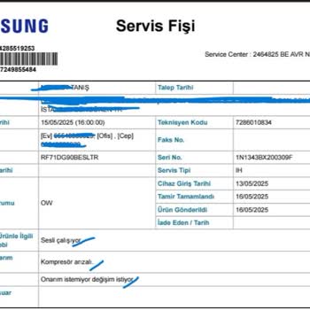 Samsung Buzdolabında Sürekli Ve Yüksek Ses Sorunu, Çözüm Bekliyoruz