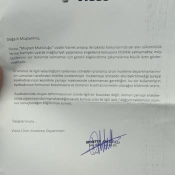 Bir Ayda Açılan Ayakkabı İçin Vicco İade Talebime Haksız Gerekçe