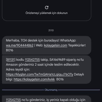 Amazon Prime Aynı Gün Teslimatında Yaşanan İletişim Ve Teslimat Sorunları
