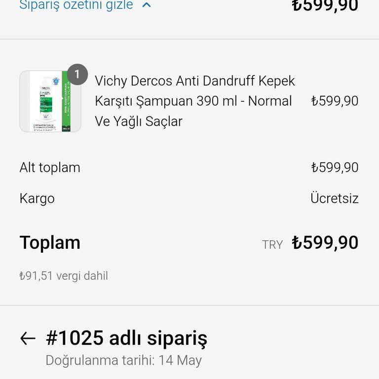 Aldığım Vichy Dercos Şampuan Sahte Çıktı Kokusu Ve Rengi Farklı